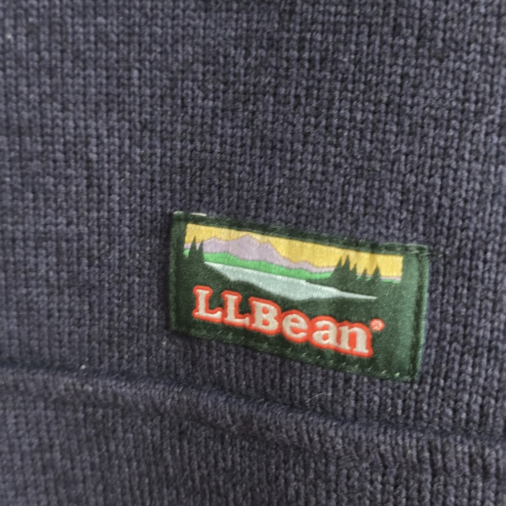 L.L. Bean Men's Sweater 1/4 Snap Navy Fleece Pullover Size L - Picture 3 of 4